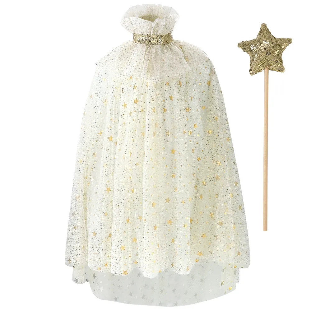 子ども用 きらきらプリンセスマント 魔法ステッキ付き