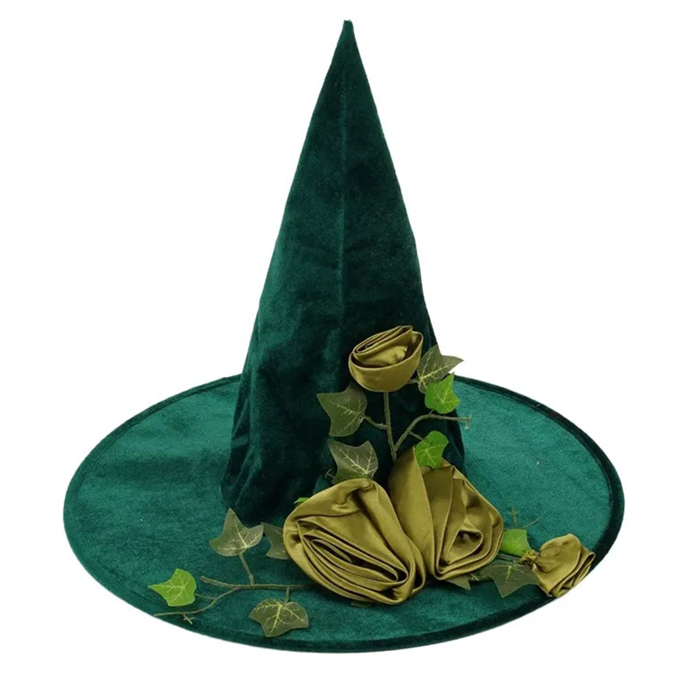 ハロウィン用 グリーン魔女帽魔法使い・仮装用